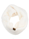 C.C Women's Soft Faux Fur Feel Neck Warmer Collar Infinity Scarf
