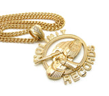 No Limit Records Tank Hollow Pendant with  6mm 24" Cuban Chain Necklace, Gold-Tone