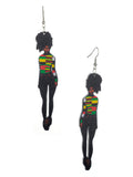 Women's Exquisite African Ebony Model Dangle Pierced Earrings, Multi Outfit