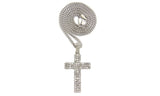 Stone Stud 3 Row Cross Pendant Necklace : 5 chain options