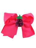 NYFASHION101 Toddlers' Girls' Sequin Pineapple Grosgrain Ribbon Bow Alligator Clip