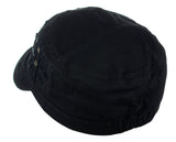 Unisex Cotton Distressed Layered Frayed Cadet Military Cap