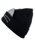 D&Y Women's Winter Silver-Tone Rhinestone Cute Cat Ear and Whisker Cuffed Knit Beanie Hat