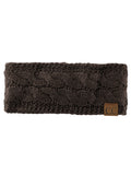 C.C Soft Stretch Winter Warm Cable Knit Fuzzy Lined Ear Warmer Headband