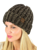 C.C Unisex Chenille Soft Warm Stretchy Thick Cuffed Knit Beanie Cap Hat
