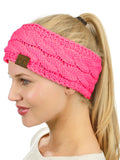 C.C Soft Stretch Winter Warm Cable Knit Fuzzy Lined Ear Warmer Headband