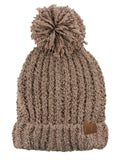 C.C Women's Chenille Soft Stretchy Pom Cuffed Knit Beanie Cap Hat