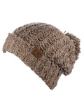C.C Women's Chenille Soft Stretchy Pom Cuffed Knit Beanie Cap Hat