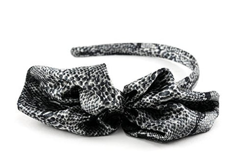 NYfashion101 Fashionable Ribbon Bow Satin Covered Wire Metal Skinny Headband