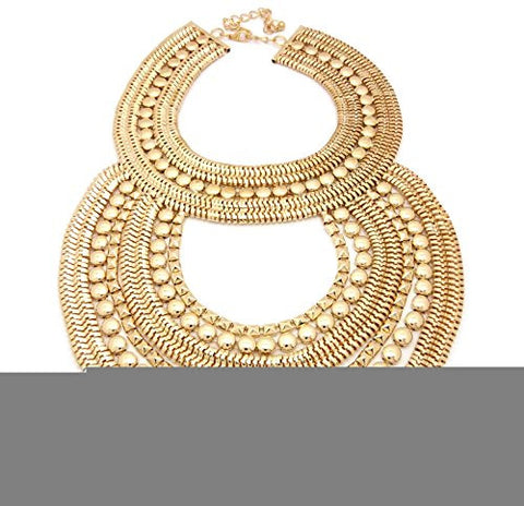 Truly Unique Double-Drop Multi-Strand Fashion Necklace in Gold-Tone