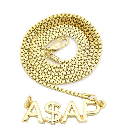 A$AP Rapper Pendant w/ Box Chain Necklace
