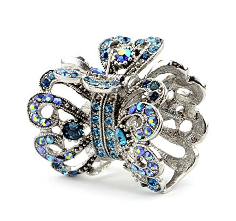 Womens Rhinestone Metal Claw Hair Clip Butterfly Silver IMC2041 Variety Colors