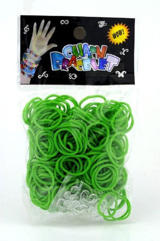 Refill for Loom Rubber Bands & Clips 600 Bands & 24 S-Clips Green