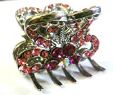 Top Quality Womens Rhinestone Medium Size Metal Claw Hair Clip Antique Silver 6 Colors
