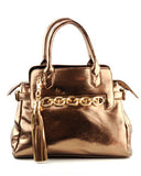 NYfashion101 (TM) Colorblock Satchel Bag Chain Accent Handbag CBN203