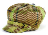 Women's Warm Plaid Ivy Hat w/ Leopard Print Padding Inside CB019-1