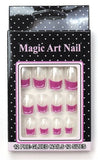 MAGIC ART NAIL Pre-Glued Easy Apply Design Acrylic Nail Tips 12-A-Pack Set