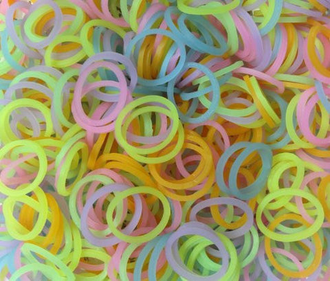 Rubberband Refills - Assorted Glow in the Dark Bands Refill Kit (1200 Pieces)