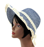 Women's Stylish UPF 50+ Woven Sun Hat w/ Lace Ribbon by D&Y ABU7436