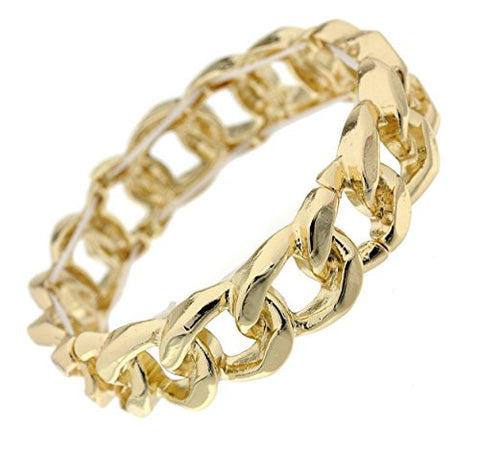 Chic Chain Look Stretch Bracelet in Gold-Tone