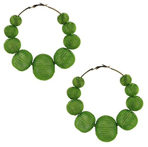 2.75" Mesh Ball Hoop Earrings