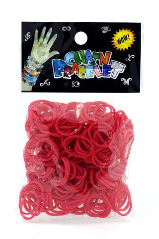 Refill for Loom Rubber Bands & Clips 600 Bands & 24 S-Clips Red