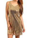 Fabulous Sleeveless Short Shift Sequined Dress
