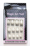 MAGIC ART NAIL Pre-Glued Easy Apply Design Acrylic Nail Tips 12-A-Pack Set