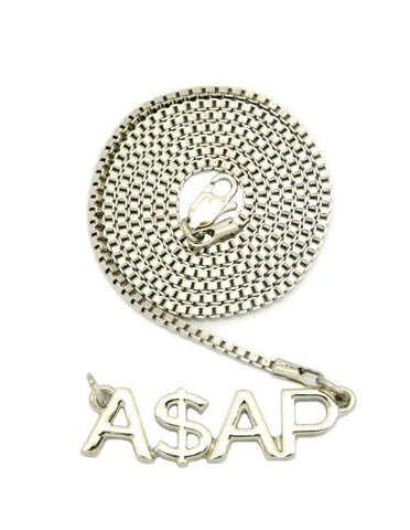 A$AP Rapper Pendant w/ Box Chain Necklace