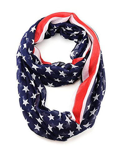 Patriotic Additional Stars USA Flag Loop Infinity Scarf