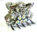 Top Quality Womens Rhinestone Medium Size Metal Claw Hair Clip Antique Silver 6 Colors