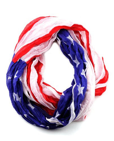 Soft & Lightweight American Flag Multifunction Loop Infinity Scarf