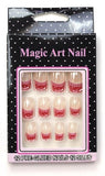MAGIC ART NAIL Pre-Glued Easy Apply Design Acrylic Nail Tips 12-A-Pack Set