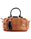 NYfashion101 (TM) Snake Print Lg Shiny Shoulder Bag w/Fringe Accent Hangbag EET01