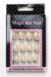 MAGIC ART NAIL Pre-Glued Easy Apply Design Acrylic Nail Tips 12-A-Pack Set