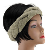 Women's Warm Winter Knitted Breaded Headband w/ Silver Accents HB17160