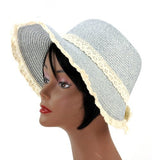 Women's Stylish UPF 50+ Woven Sun Hat w/ Lace Ribbon by D&Y ABU7436