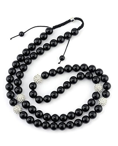 Polished Bead Chain Necklace with Rhinestone Balls
