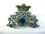 Top Quality Womens Rhinestone Metal Claw Hair Clip Antique Silver (6 Colors)