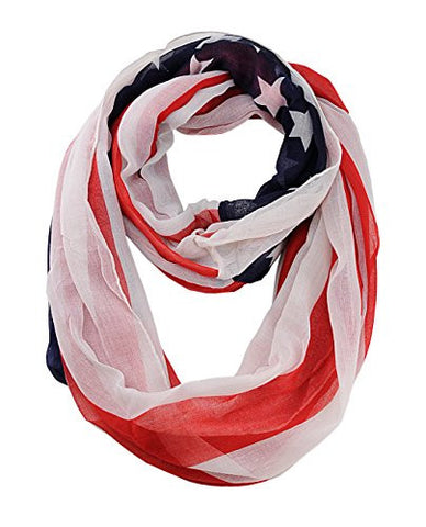 Women's Patriotic USA Flag Loop Infinity Scarf NS1438Y