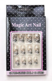 MAGIC ART NAIL Pre-Glued Easy Apply Design Acrylic Nail Tips 12-A-Pack Set