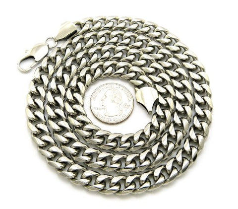 Top Quality 10mm 30" Stainless Steel Miami Cuban Silver Tone Link Chain XC426SS30