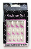 MAGIC ART NAIL Pre-Glued Easy Apply Design Acrylic Nail Tips 12-A-Pack Set
