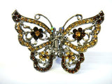 Top Quality Womens Rhinestone Jumbo Butterfly Metal Claw Hair Clip Antique Silver 6 Colors
