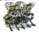 Top Quality Womens Rhinestone Medium Size Metal Claw Hair Clip Antique Silver 6 Colors
