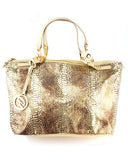 Exotic Lg Comfortable Shoulder Bag w/Sequine Snake Print Body SEQ02
