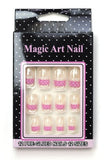 MAGIC ART NAIL Pre-Glued Easy Apply Design Acrylic Nail Tips 12-A-Pack Set