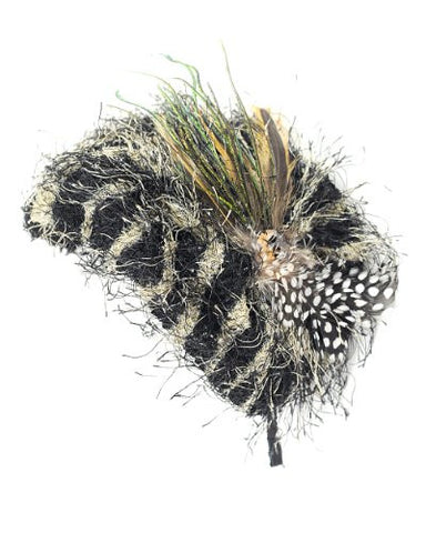 NYfashion101 Unique Zebra Print Headband Fascinator w/ Feather & Cubic Accent