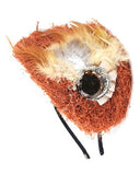 NYfashion101 Unique Feather Headband Fascinator w/ Large Cubic Accent