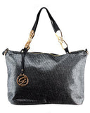 Exotic Lg Comfortable Shoulder Bag w/Sequine Snake Print Body SEQ02